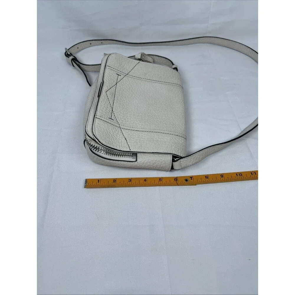 Vince Camuto Crossbody Leather Pebble Bag Cream Gray